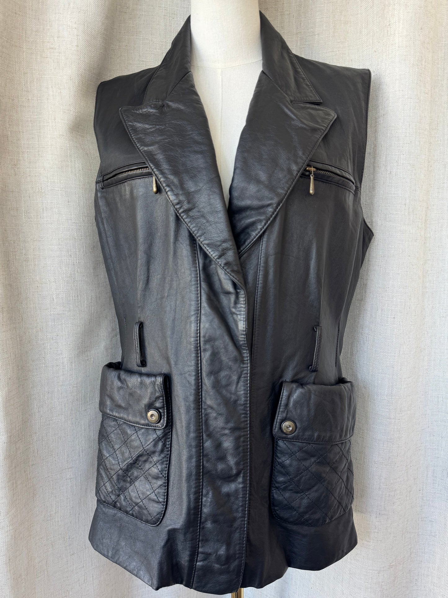 Leather Moto Vest