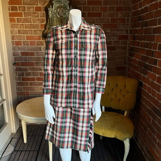 1970s Wool Plaid Tartan Set