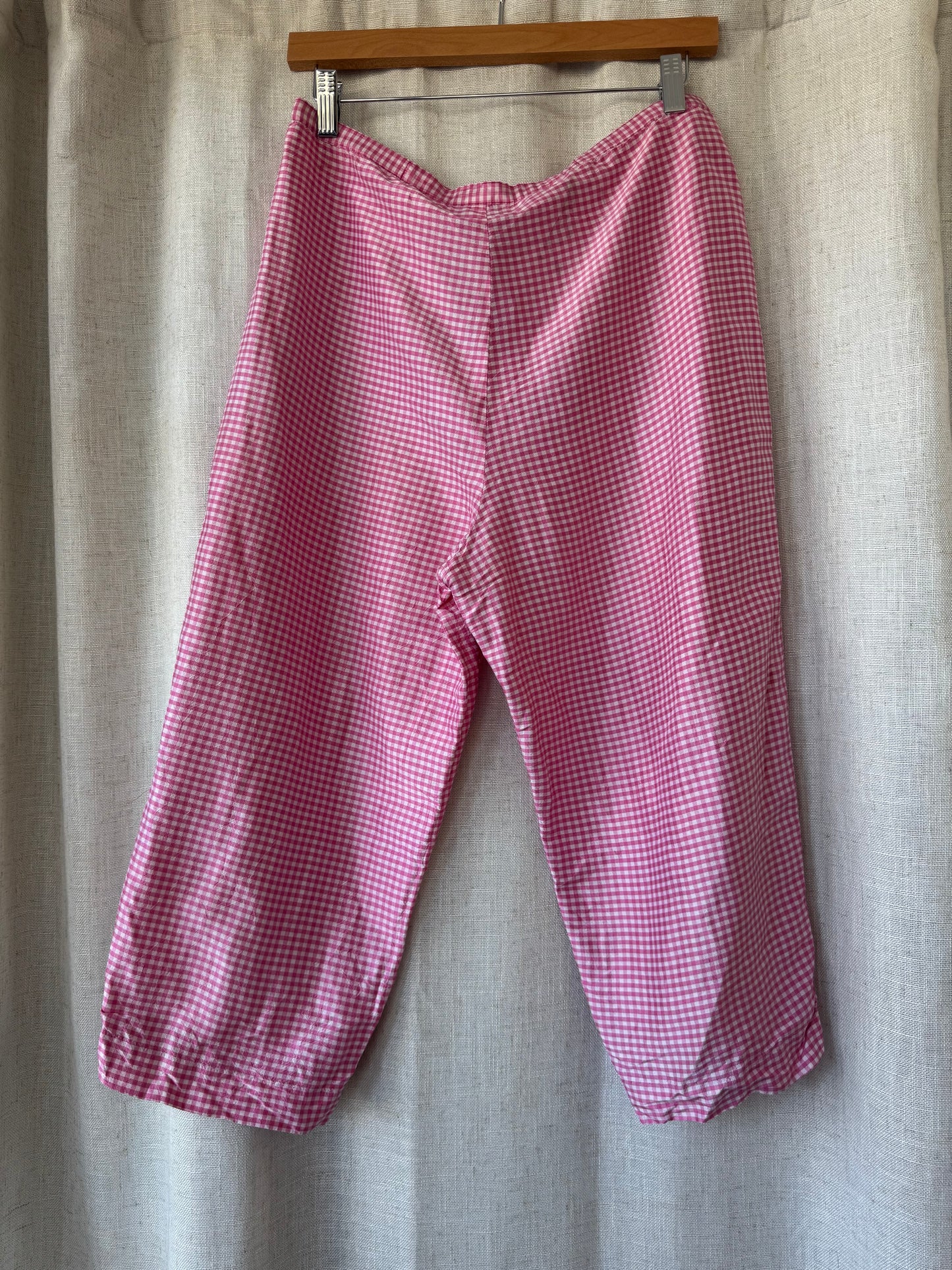 Gingham Silk Capri
