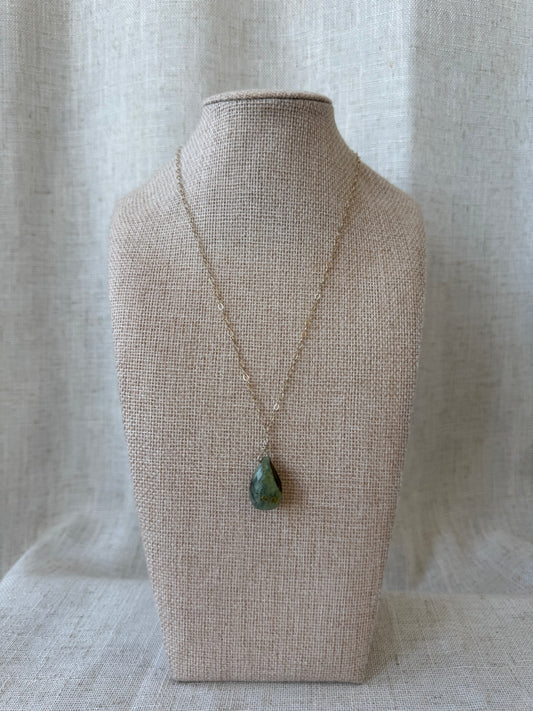 Sterling Silver Prehnite Necklace