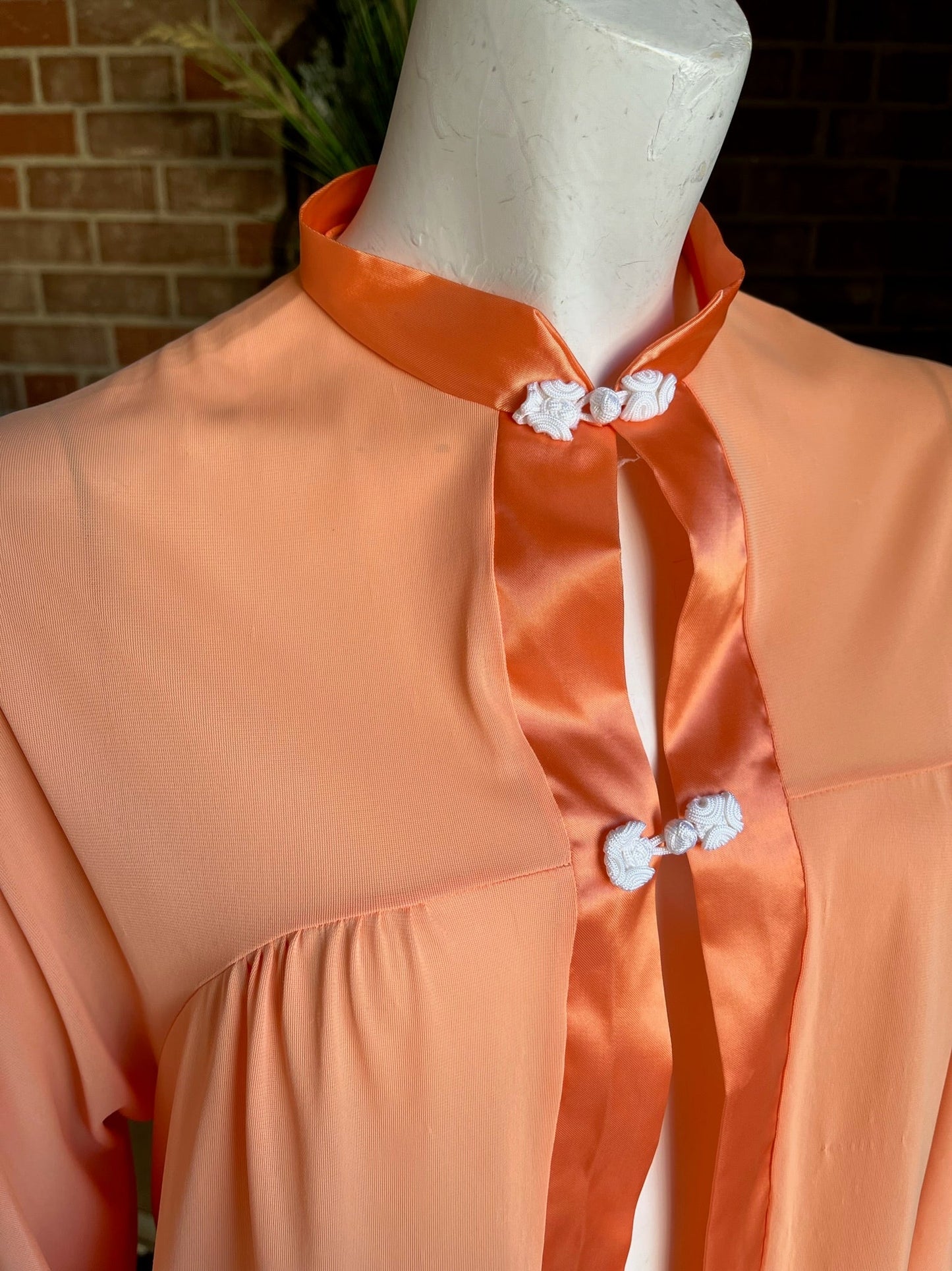 1960s Orange Sherbert Nylon Robe