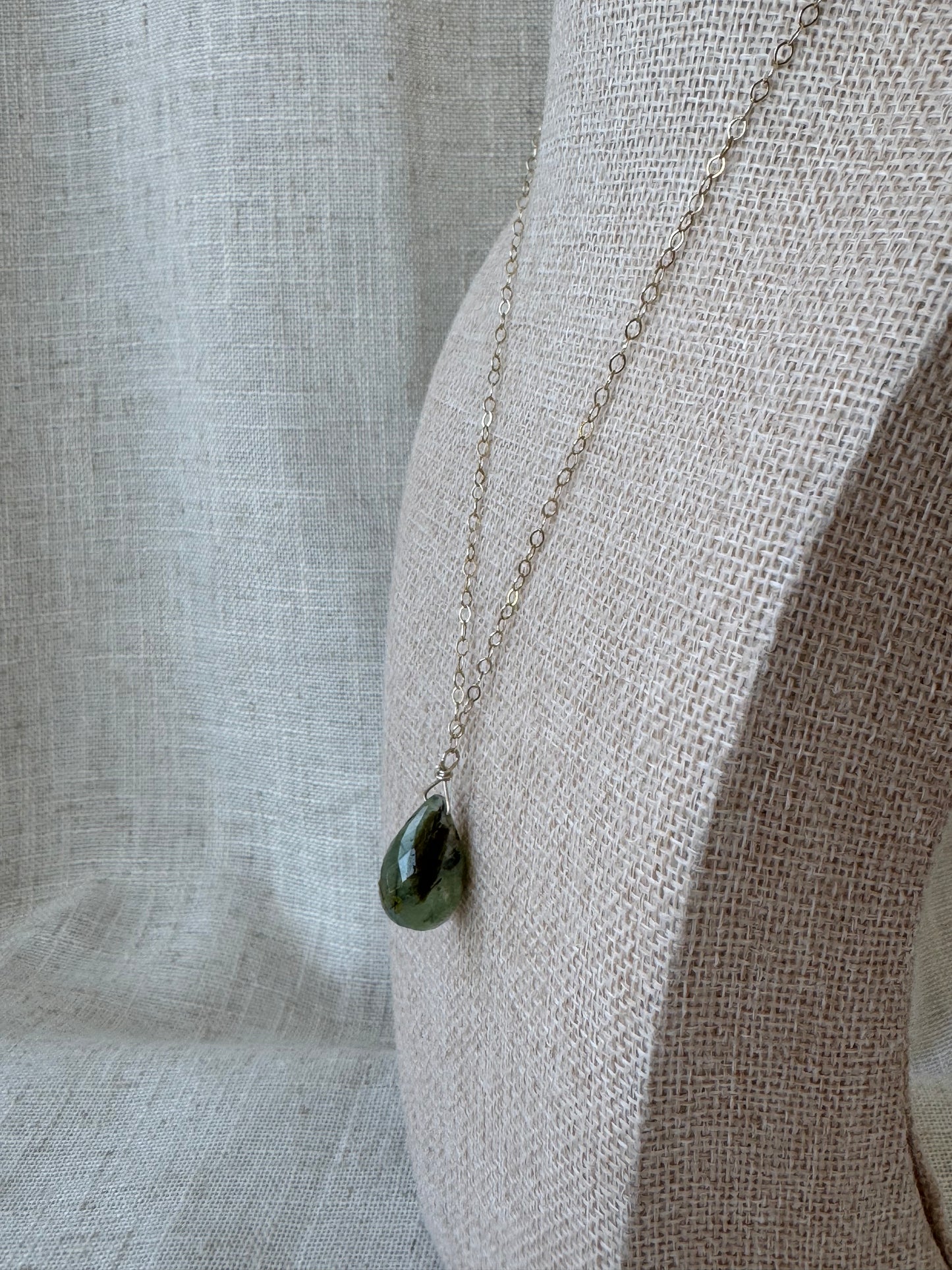 Sterling Silver Prehnite Necklace