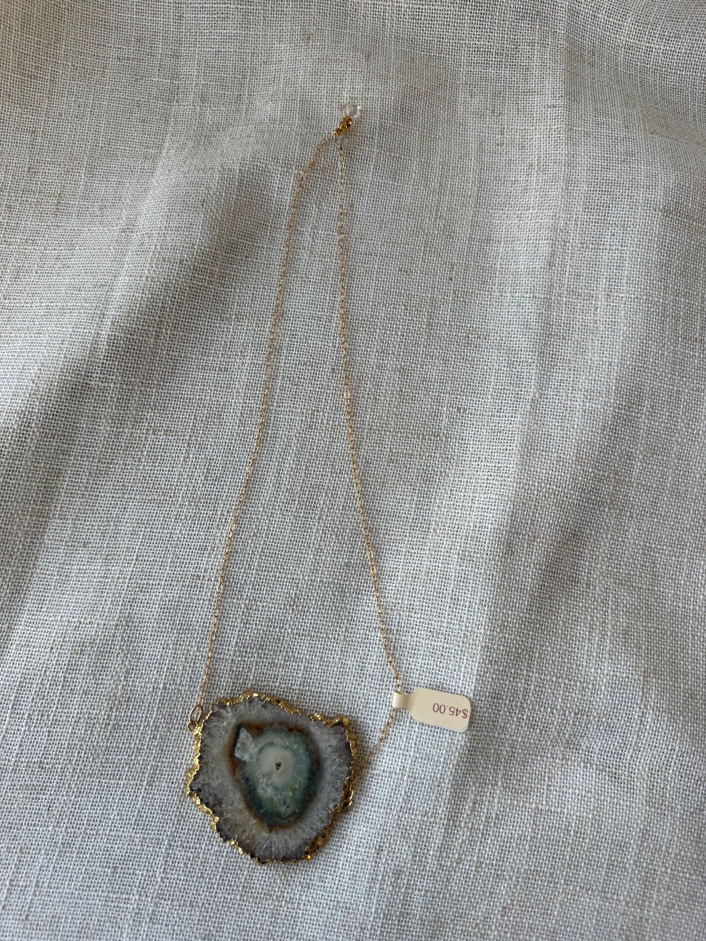 Amethyst Slice Gold Filled Chain