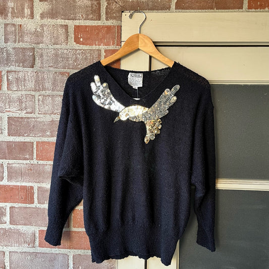 1970s Sequin Bird Sweater