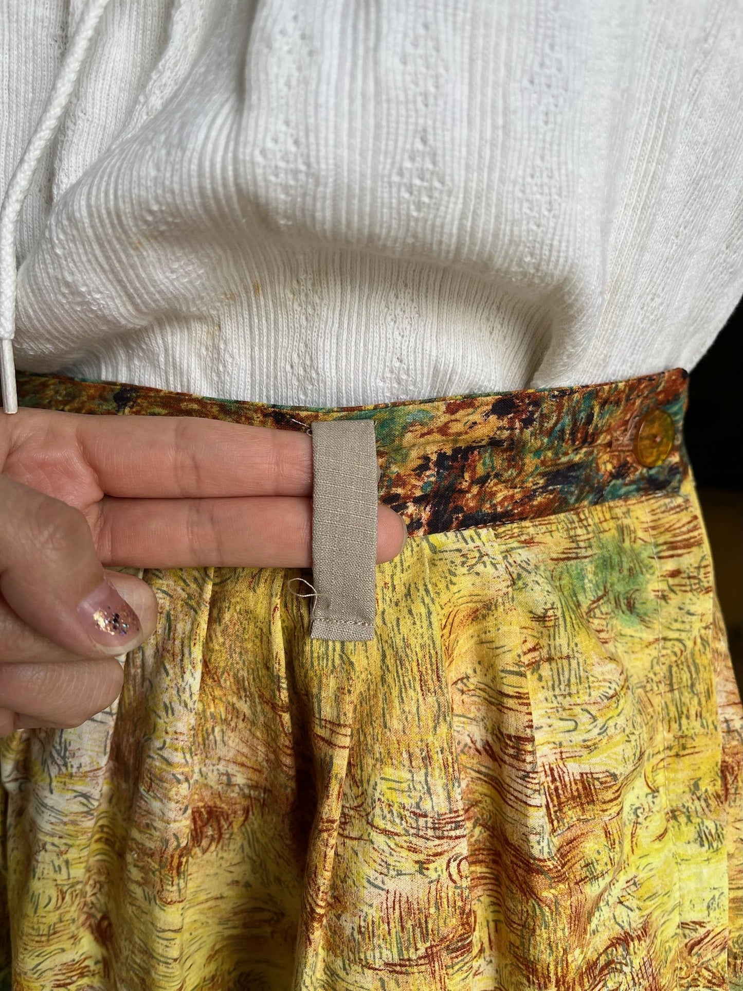 1950s Picasso French Scene Cotton Skirt