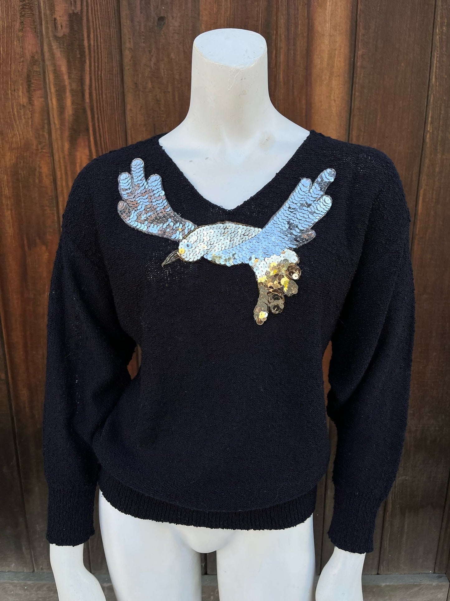 1970s Sequin Bird Sweater