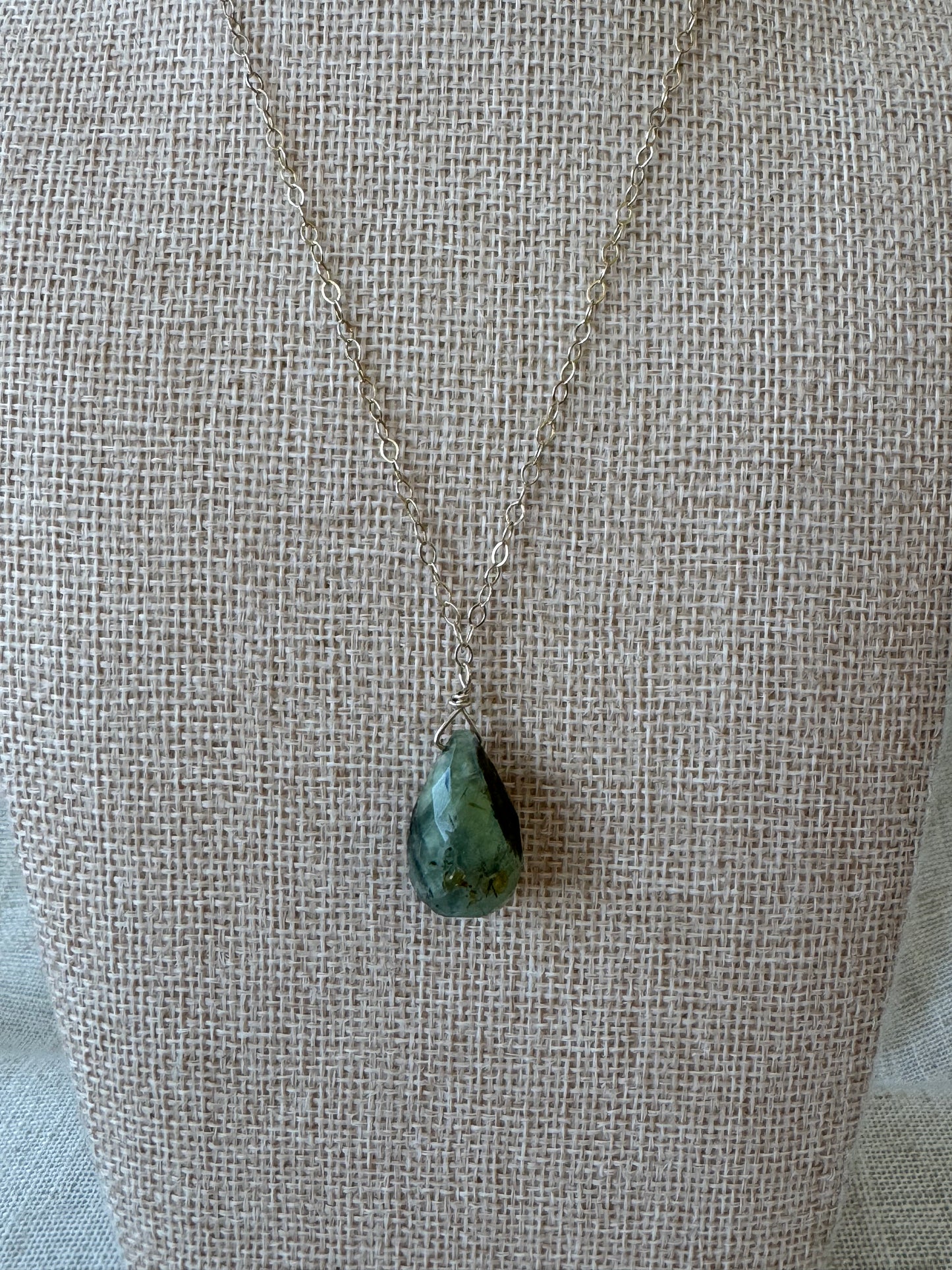 Sterling Silver Prehnite Necklace