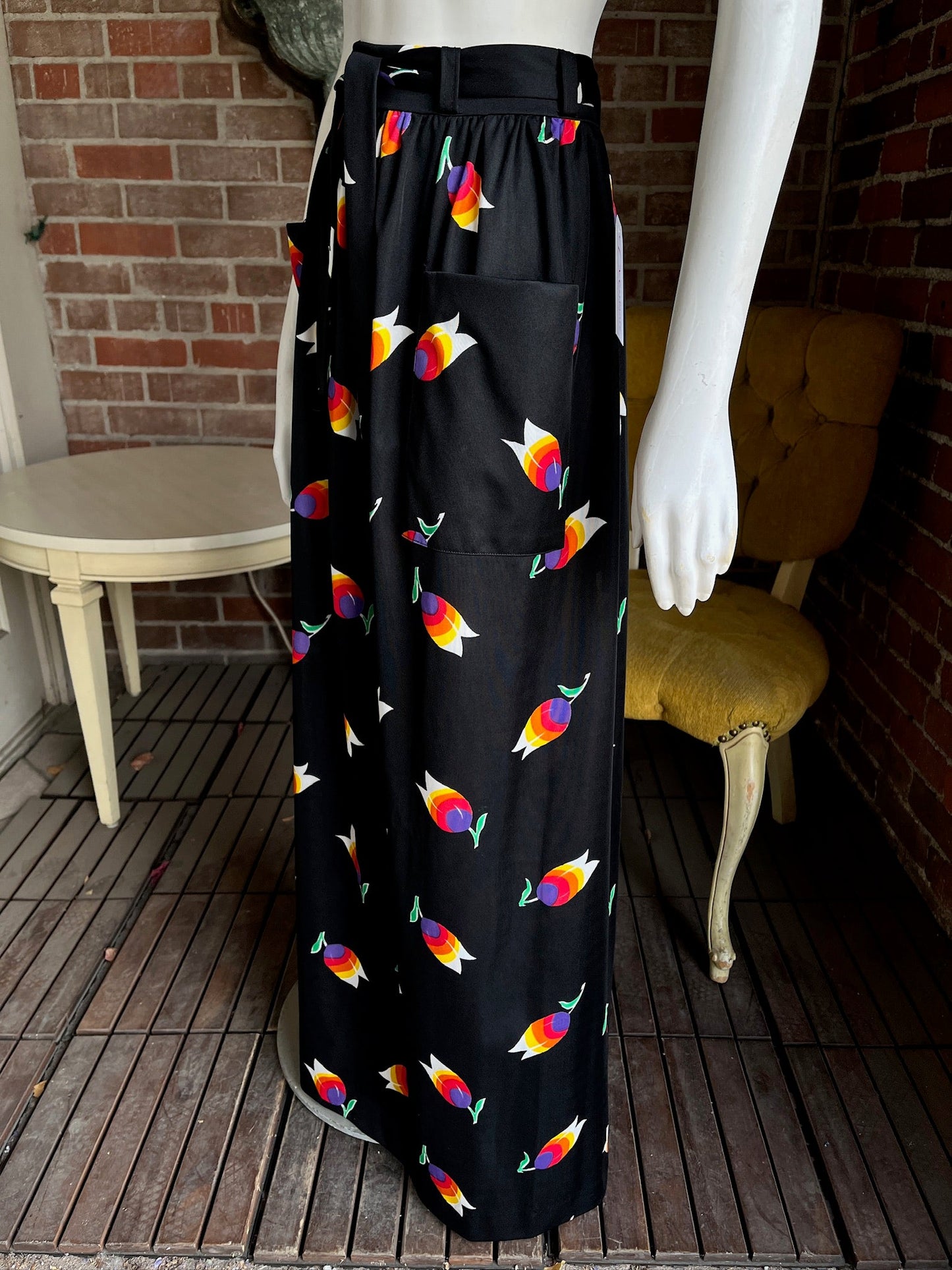 1970s Rainbow Tulip Maxi Skirt