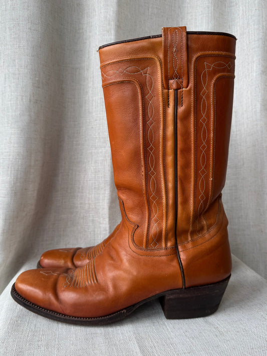 Leather Embroidered Boots