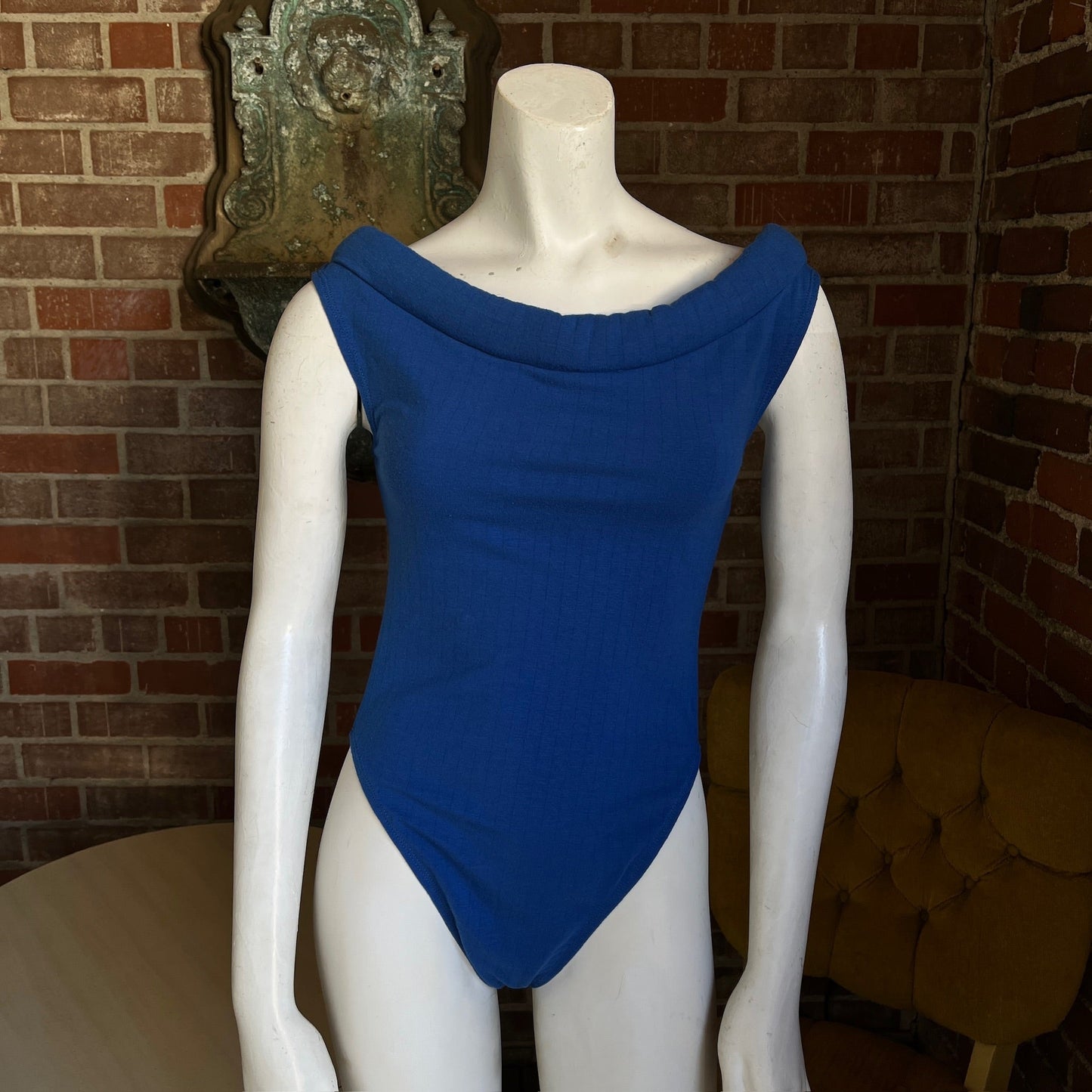 1980s Rolled Boat Neck Bodysuit