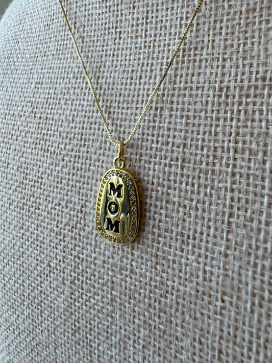 Mom Black Letter Necklace