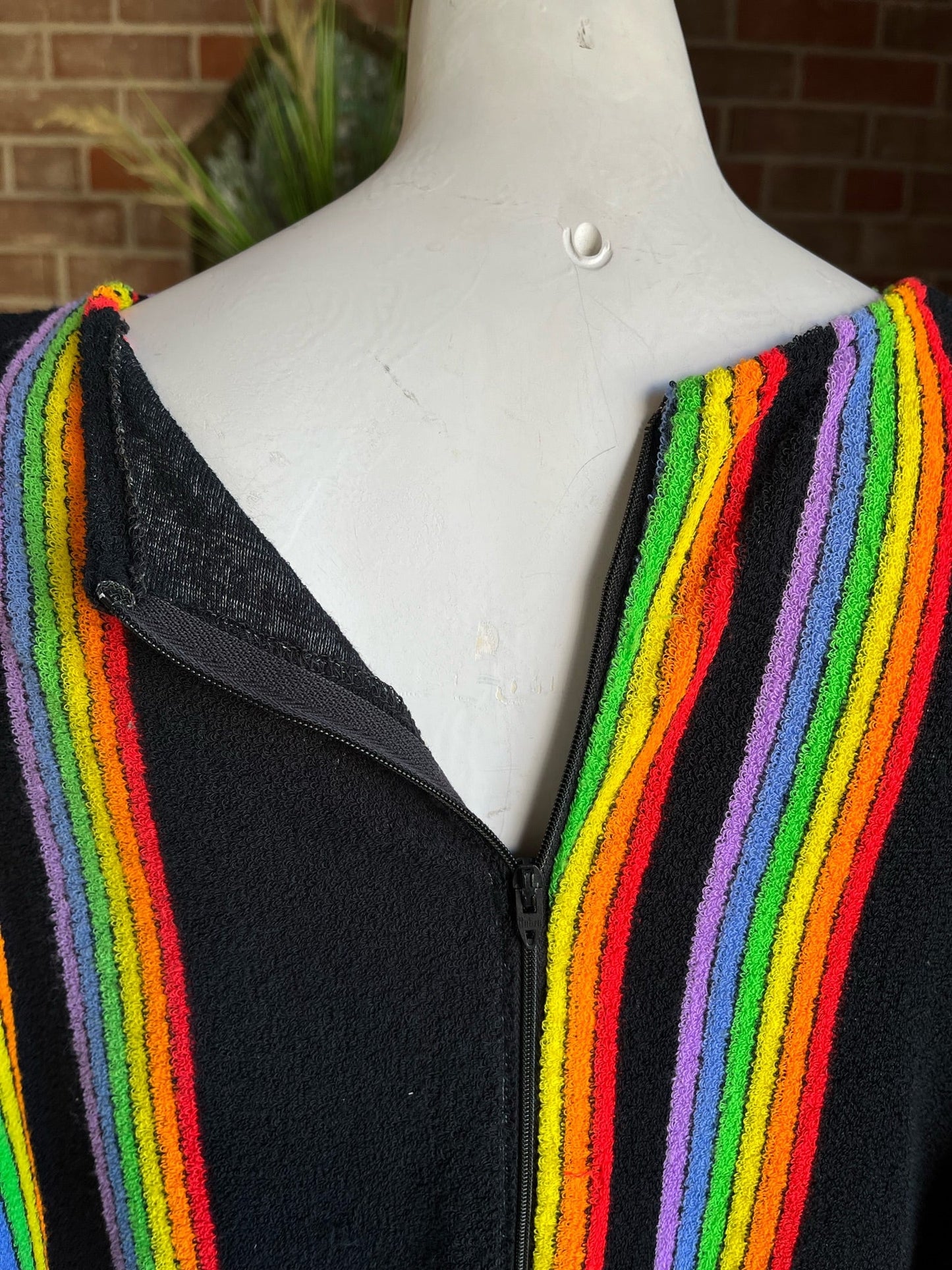 1970s Rainbow Terrycloth Caftan