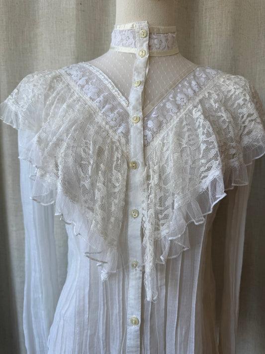 White Victorian Style Blouse