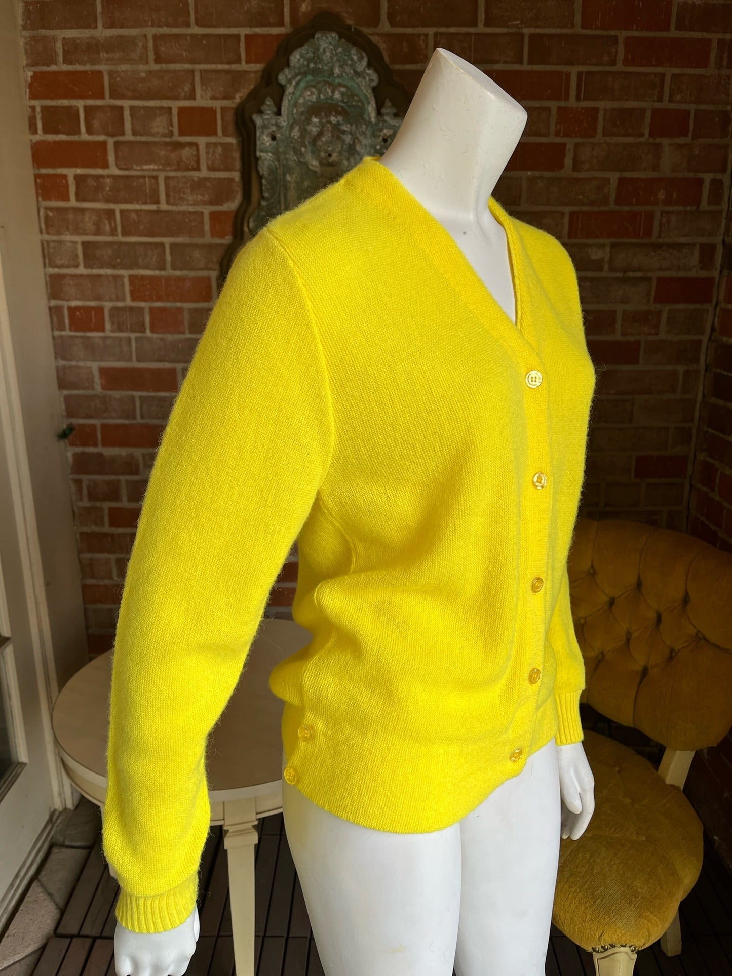 1960s Haymaker Lacoste Yellow Cardigan