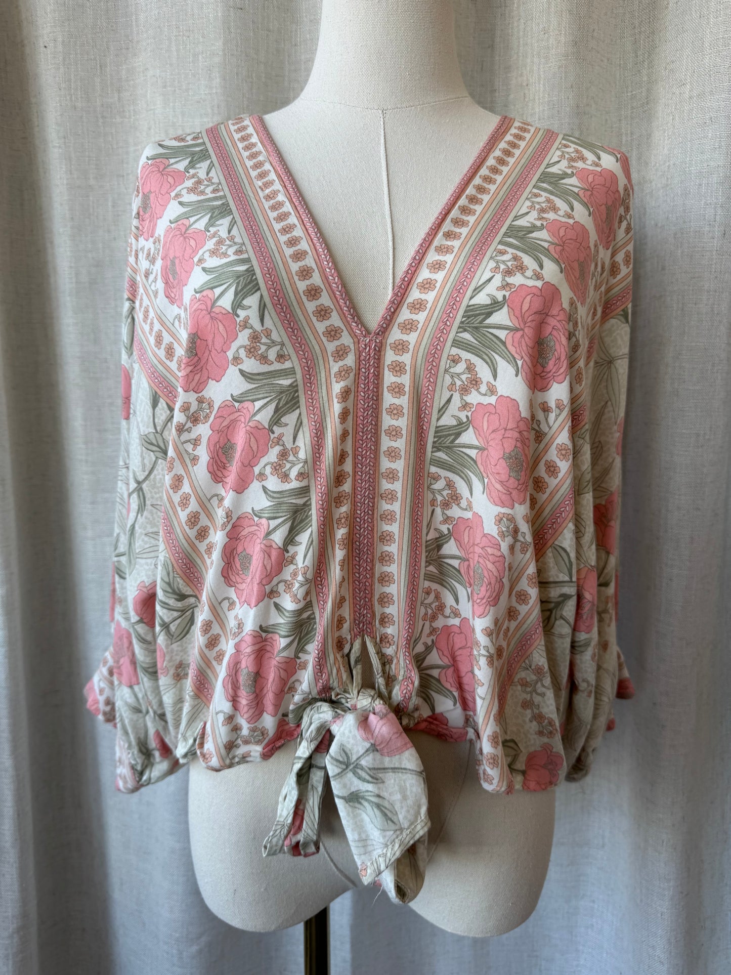 Boho Floral Tie Top