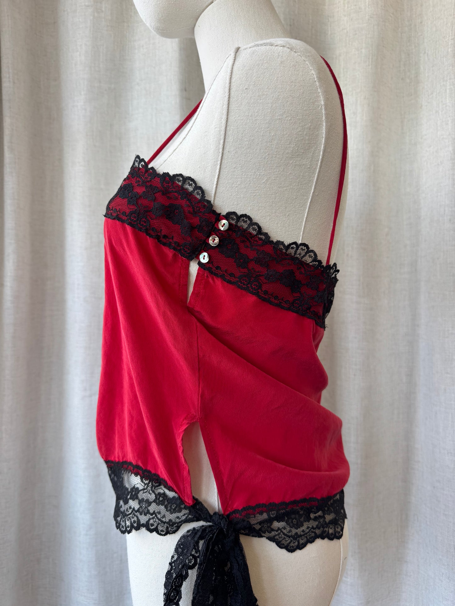 Silk Lace Tie Cami
