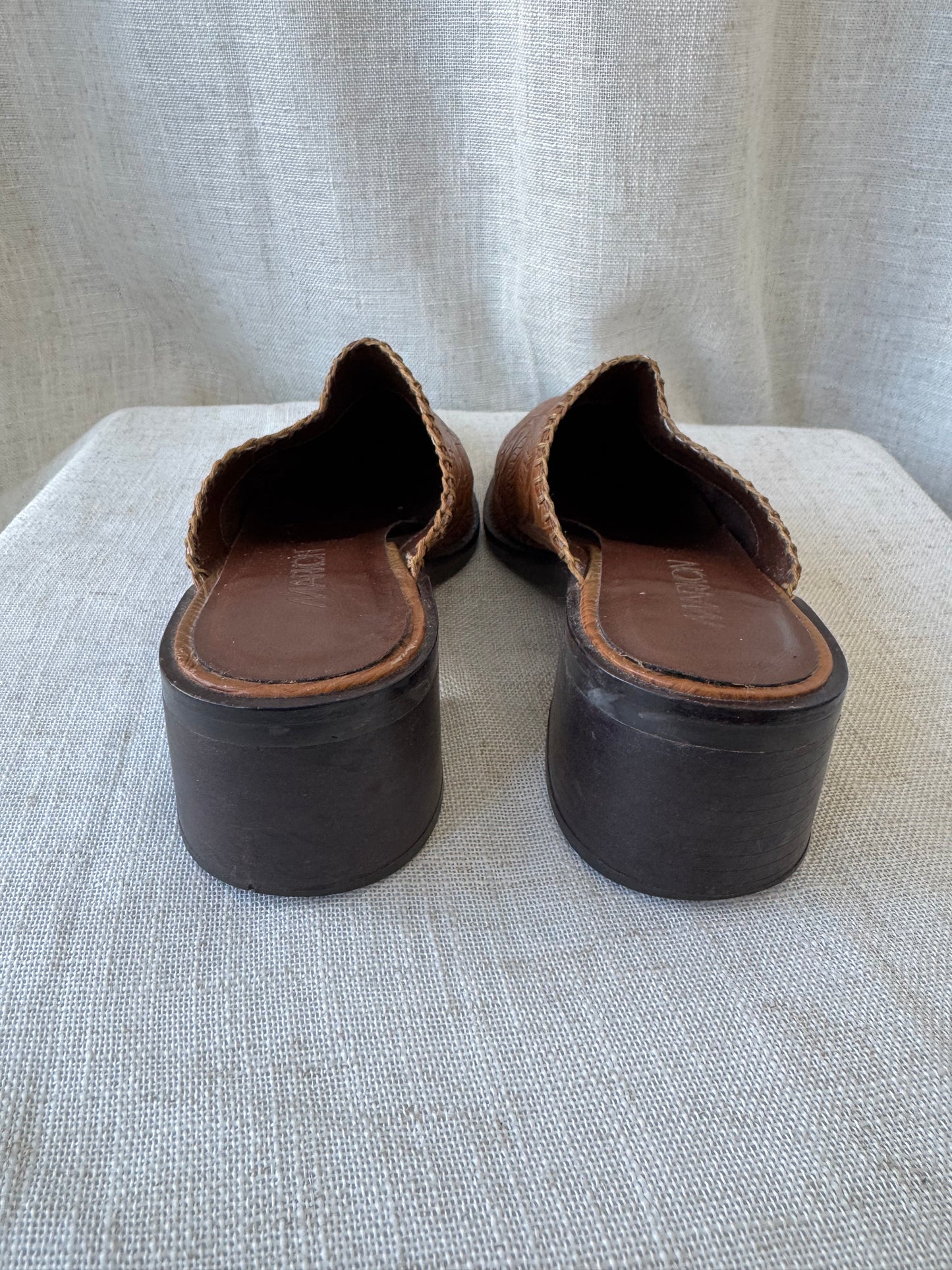 Tooled Leather Mules