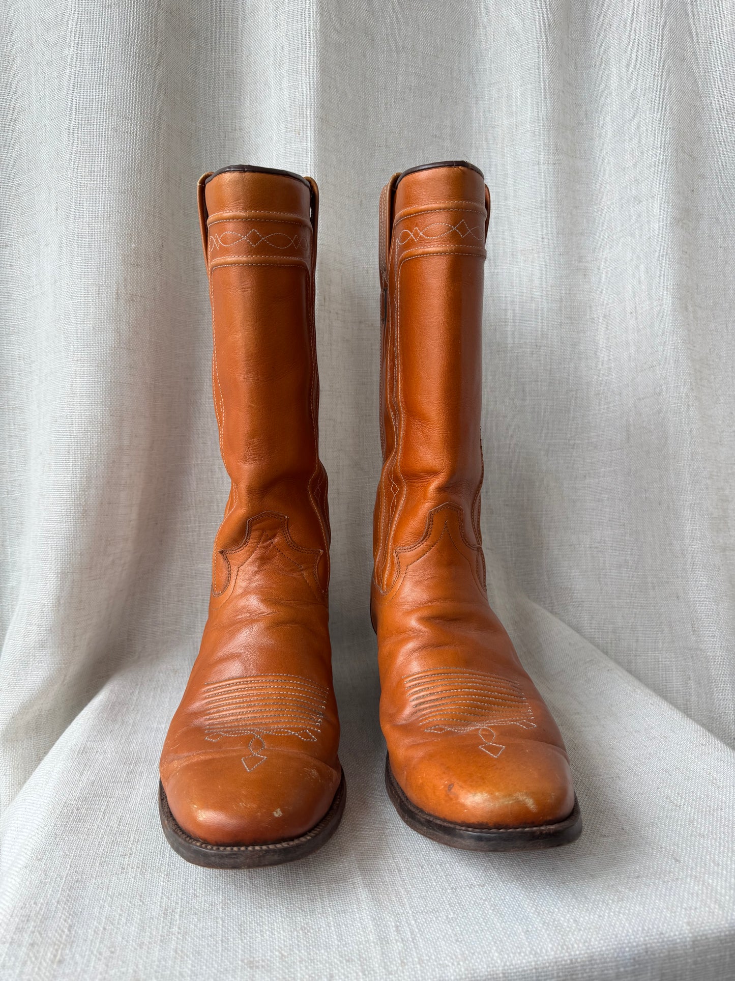 Leather Embroidered Boots