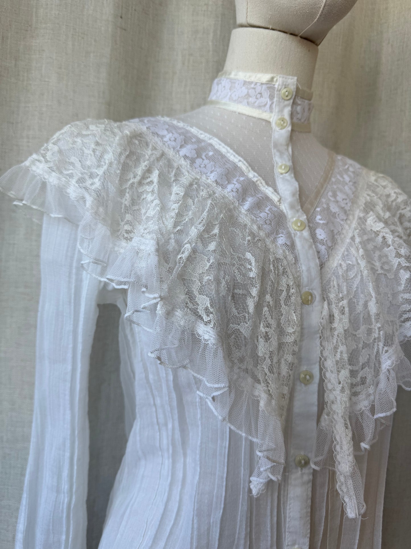 White Victorian Style Blouse