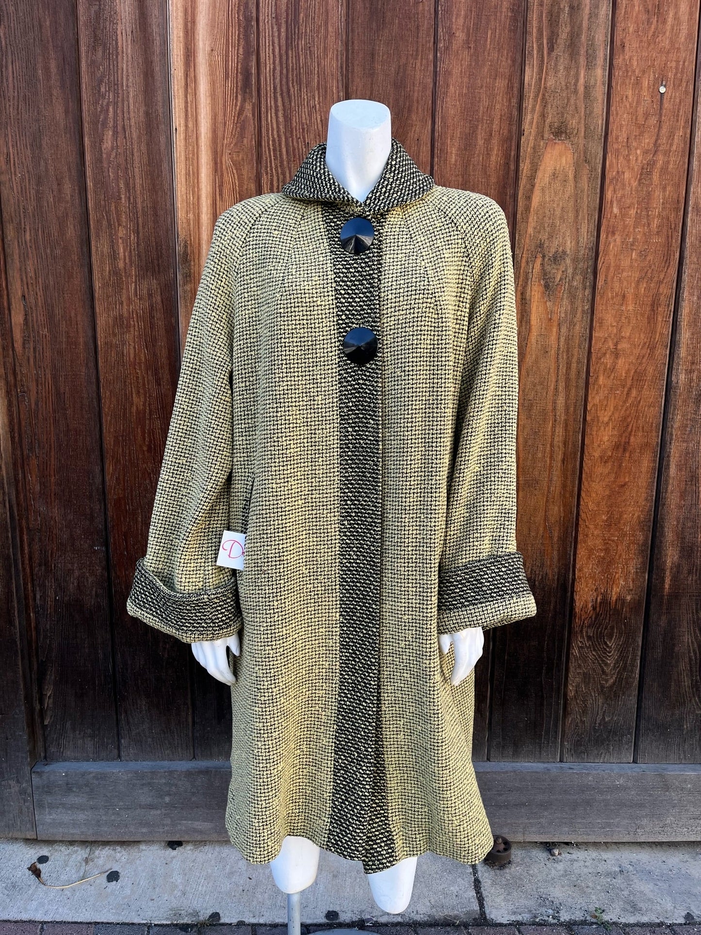 1960s Chartreuse Tweed Coat