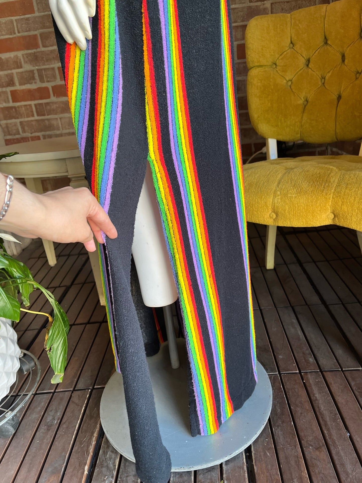 1970s Rainbow Terrycloth Caftan