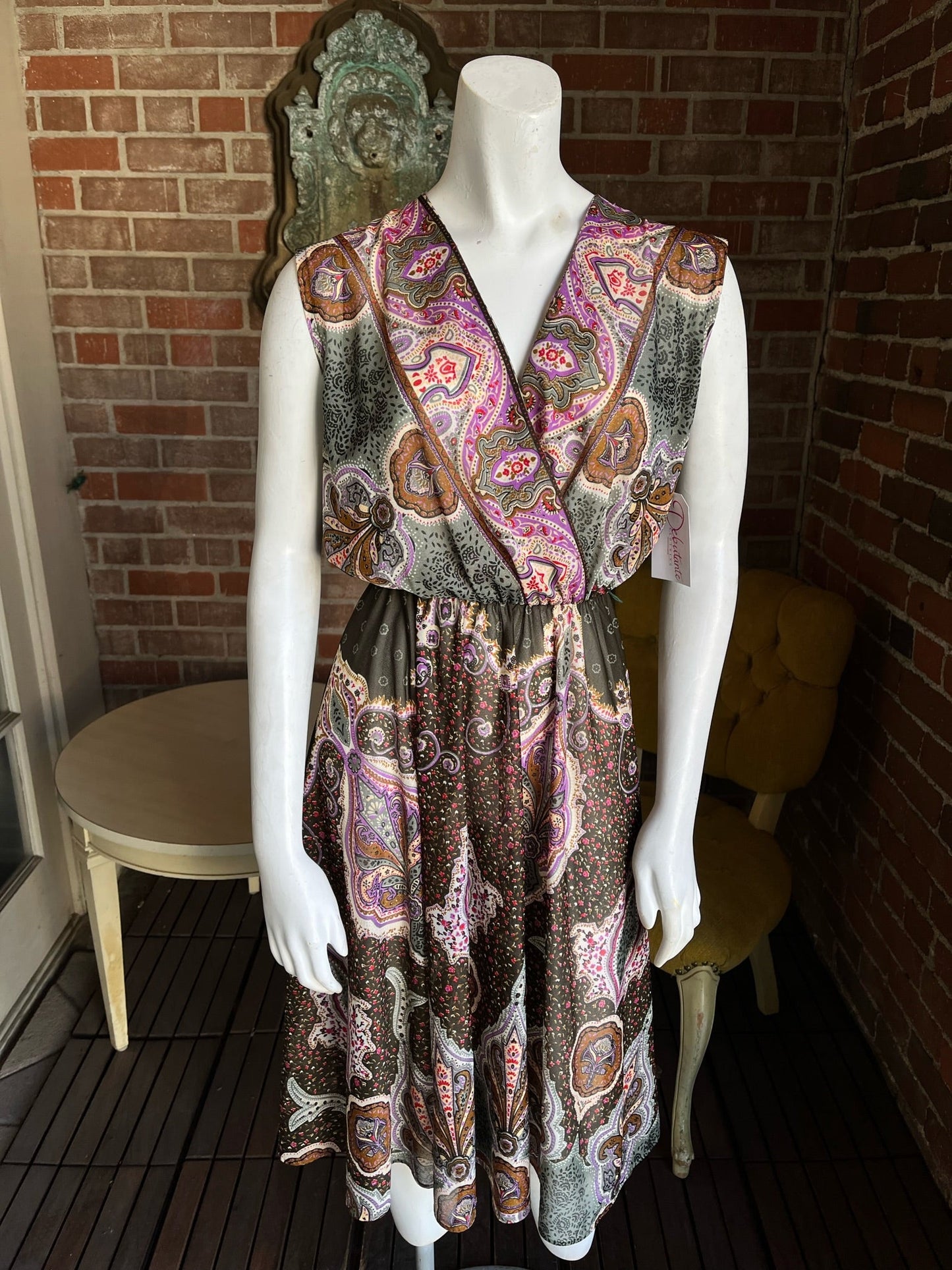 1970s Paisley Sheer Dress