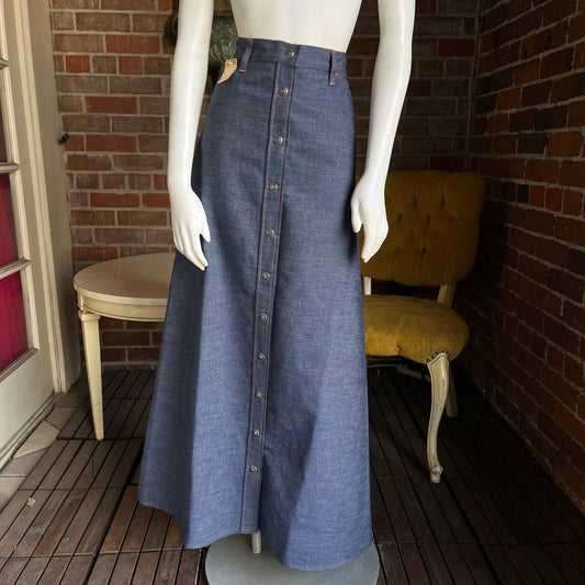 1970s Levi's Maxi Skirt Selvedge