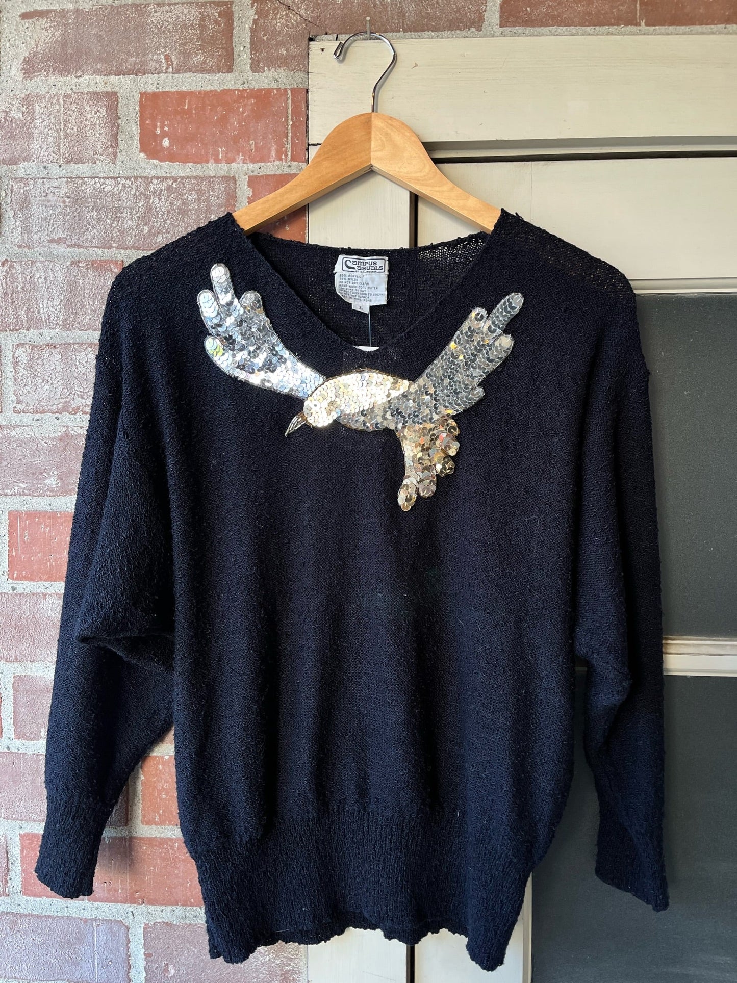 1970s Sequin Bird Sweater