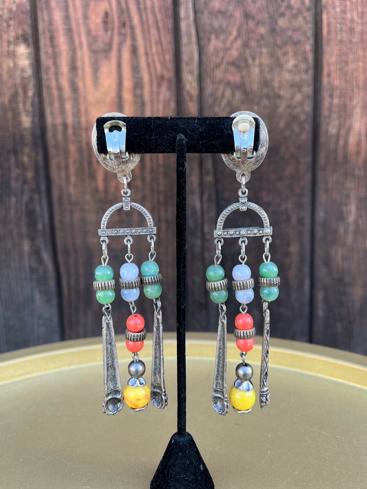 1960s Beaded Chandelier Earrings