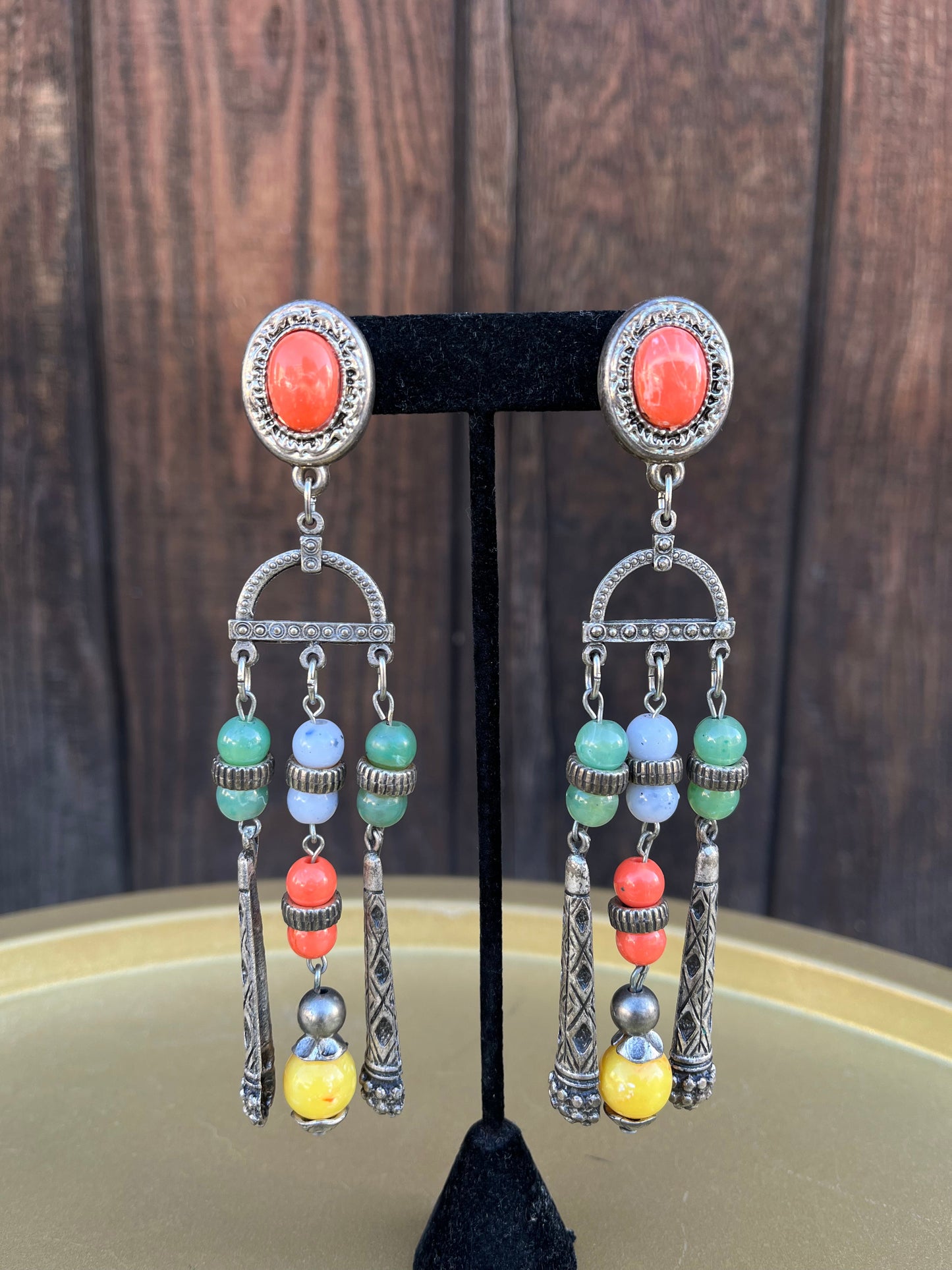 1960s Beaded Chandelier Earrings