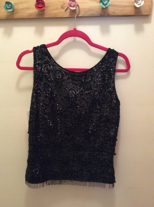 1960s Black Sequin