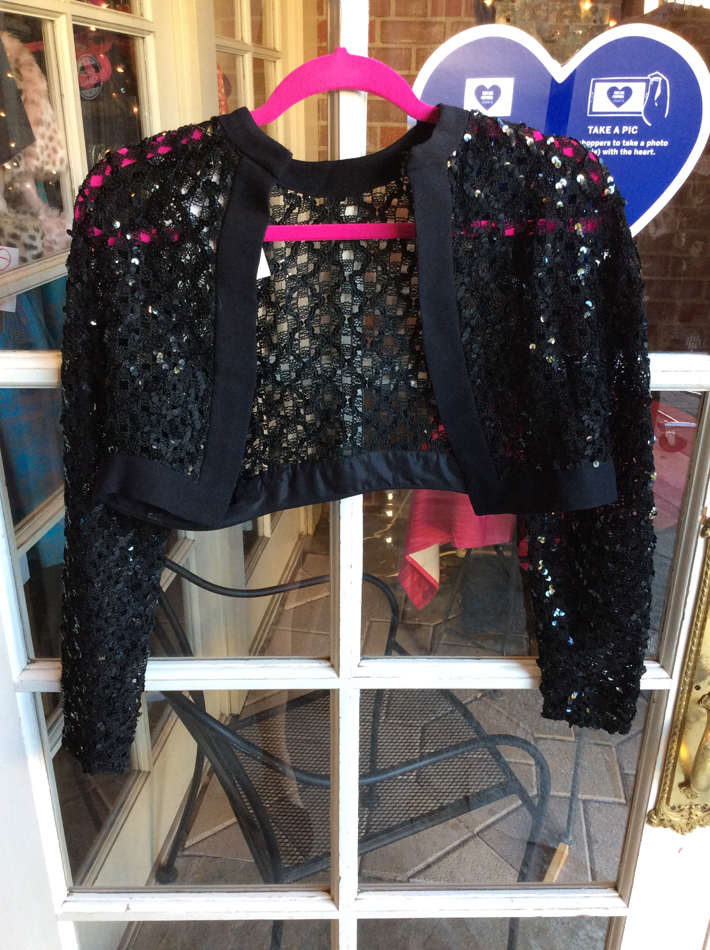 Cropped jacket sequin