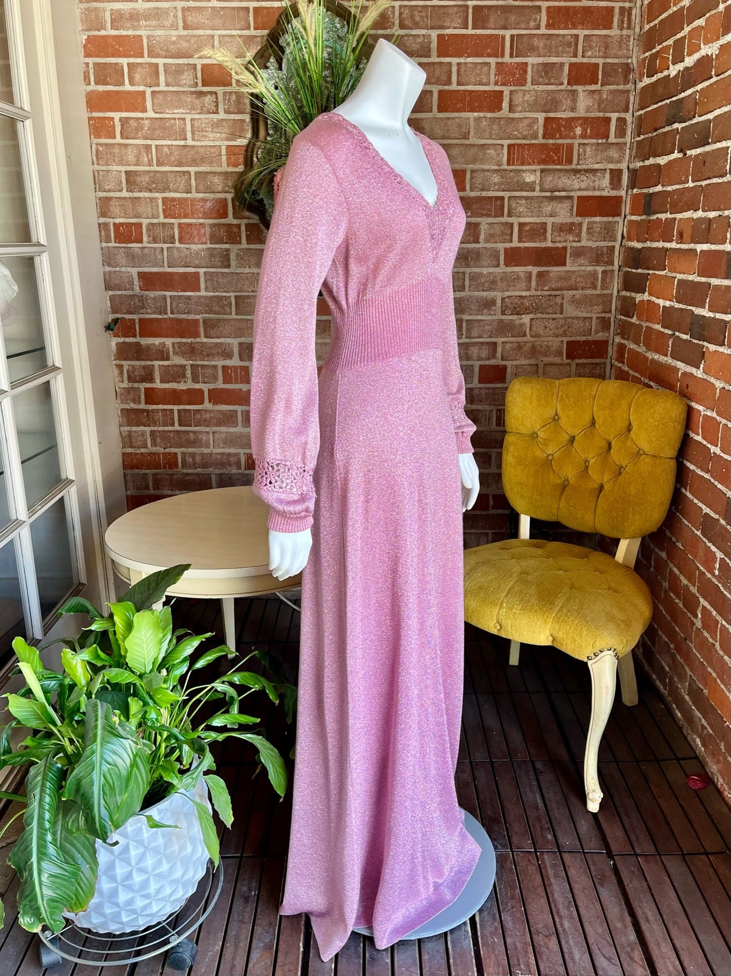 1970s Pink Lurex Dress