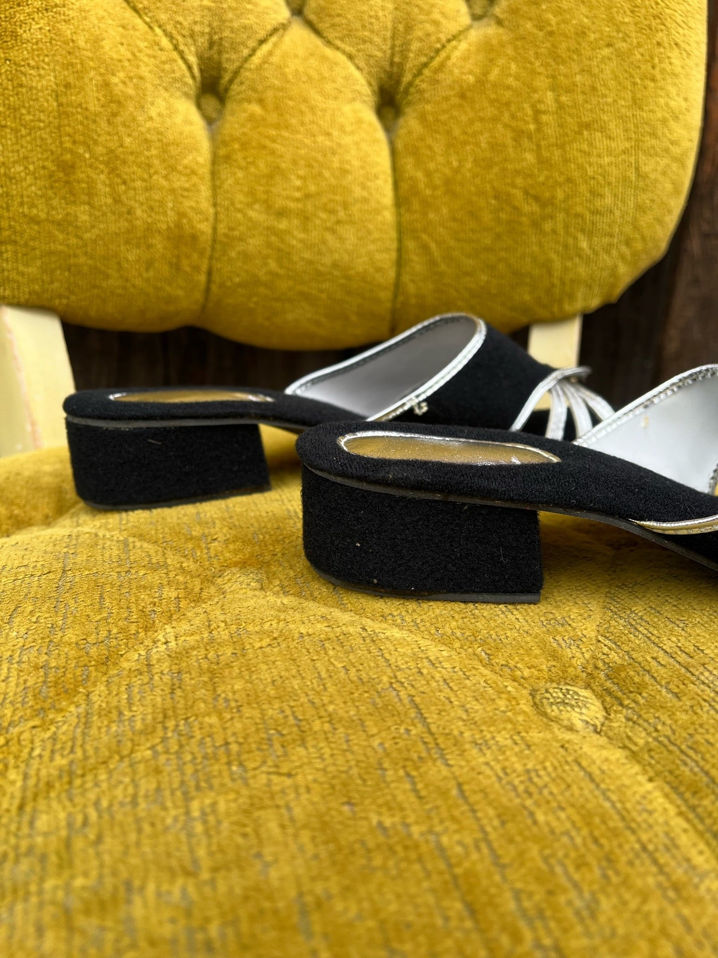 Black & Silver Slippers