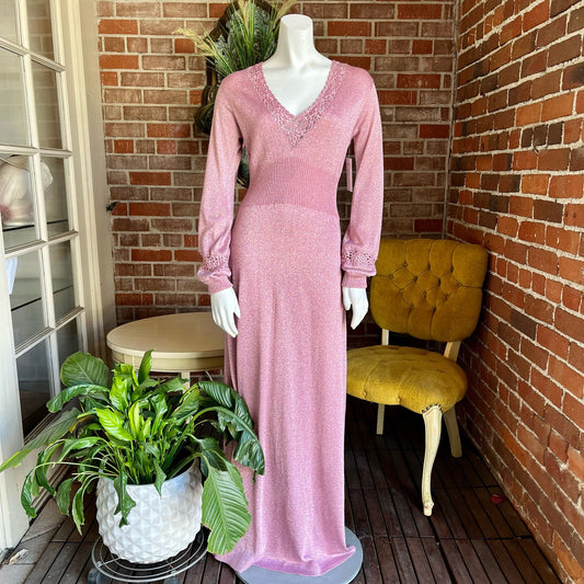 1970s Pink Lurex Dress