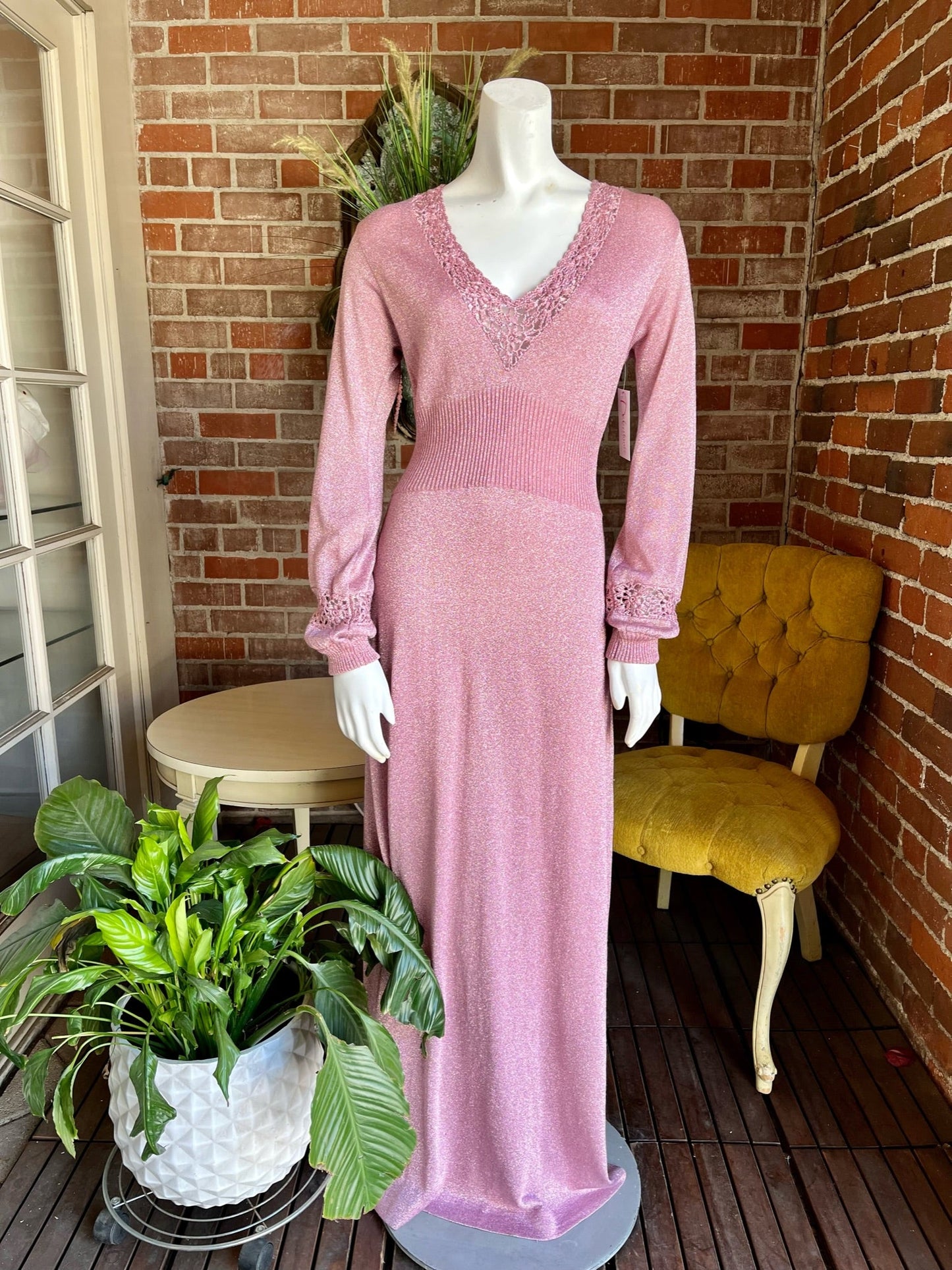 1970s Pink Lurex Dress